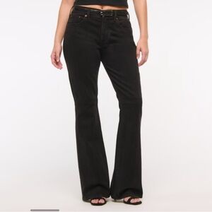 Abercrombie & Fitch Curve Love Women's Black Flared Jeans Worn Once Size 28/S